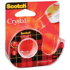 3M Scotch Ragasztószalag, adagolón, 19 mm x 7,5 m,  "Crystal" ragasztószalag és takarófólia