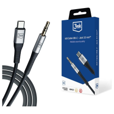 3MK AUX USB-C apa - Jack 3.5 mm apa kábel (1m) (5903108528788) kábel és adapter