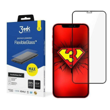 3MK FlexibleGlass Max iPhone 12 mini 5,4&quot; fekete, hibrid üveg képernyővédő fólia megerősített élekkel mobiltelefon kellék