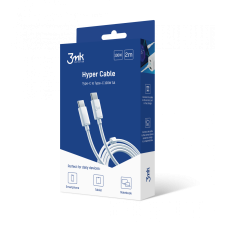 3MK Hyper Cable USB-C apa - USB-C apa Adat és töltő kábel - Fehér (2m) kábel és adapter