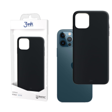 3MK Matt Case Apple iPhone 12/12 Pro Szilikon Tok - Fekete (3M001927) tok és táska