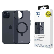 3MK Smoke Magsafe & Stand tok kitámasztóval iPhone 15 Plus - fekete tok és táska