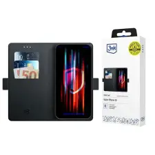3MK Wallet oldalra nyitható tok iPhone 15 fekete tok és táska