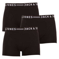  3PACK fekete Jack and Jones férfi boxeralsó (12081832 - black/black) M