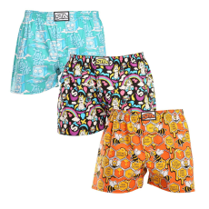  3PACK férfi bő szárú boxeralsók Styx art klasszikus gumipánt többszínű (3A11847) XXL