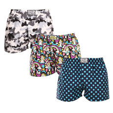  3PACK férfi bő szárú boxeralsók Styx art klasszikus gumipánt többszínű (3A11871) XXL