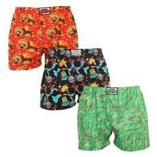  3PACK férfi bő szárú boxeralsók Styx art klasszikus gumipánt többszínű (3A13314) M