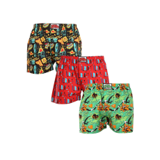  3PACK férfi bő szárú boxeralsók Styx art klasszikus gumipánt többszínű (3A14879) M