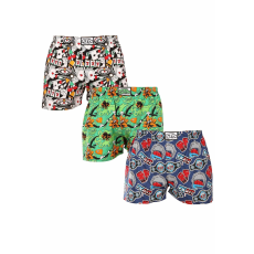  3PACK férfi bő szárú boxeralsók Styx art klasszikus gumipánt többszínű (3A15367) XL