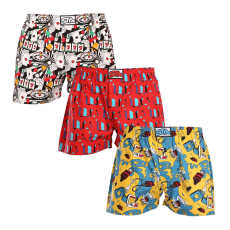 3PACK férfi bő szárú boxeralsók Styx art klasszikus gumipánt többszínű (3A15390) XXL