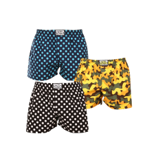  3PACK férfi bő szárú boxeralsók Styx art klasszikus gumipánt többszínű (3A15901) L