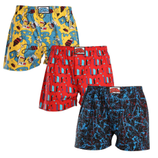  3PACK férfi bő szárú boxeralsók Styx art klasszikus gumipánt többszínű (3A16390) XL