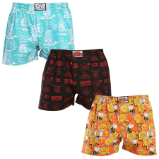  3PACK férfi bő szárú boxeralsók Styx art klasszikus gumipánt többszínű (3A16477) L férfi alsó