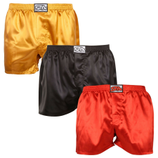 3PACK férfi bő szárú boxeralsók Styx klasszikus gumipánt szatén többszínben (3C06350) L férfi alsó