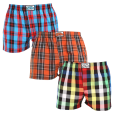  3PACK férfi bő szárú boxeralsók Styx klasszikus gumipánt többszínű (3A092613) L