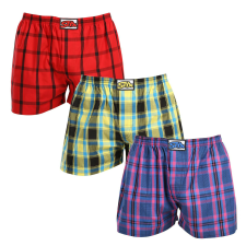 3PACK férfi bő szárú boxeralsók Styx klasszikus gumipánt többszínű (3A103123) XL férfi alsó