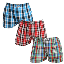  3PACK férfi bő szárú boxeralsók Styx klasszikus gumipánt többszínű (3A103456) XL férfi alsó
