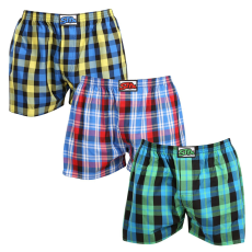  3PACK férfi bő szárú boxeralsók Styx klasszikus gumipánt többszínű (3A103789) L