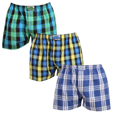  3PACK férfi bő szárú boxeralsók Styx klasszikus gumipánt többszínű (3A103890) XL