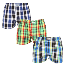  3PACK férfi bő szárú boxeralsók Styx klasszikus gumipánt többszínű (3A11789) M