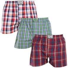  3PACK férfi bő szárú boxeralsók Styx klasszikus gumipánt többszínű (3A20246) M