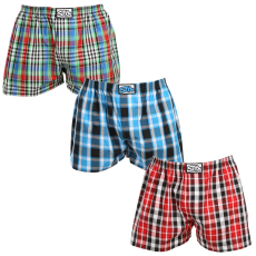  3PACK férfi bő szárú boxeralsók Styx klasszikus gumipánt többszínű nagyméretű (3E103436) 4XL