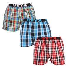  3PACK férfi bő szárú boxeralsók Styx sportos gumipánt többszínű (3B103436) XXL