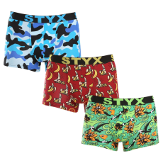  3PACK Férfi boxeralsó Styx art sportos gumipánt készült nagyméretű sportgumi (3R13970) 4XL