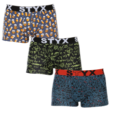  3PACK férfi boxeralsó Styx art sportos gumipánt többszínben (3G12672) L