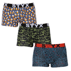  3PACK férfi boxeralsó Styx art sportos gumipánt többszínben (3G12672) M