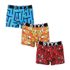 3PACK férfi boxeralsó Styx art sportos gumipánt többszínben (3G12914) L férfi alsó