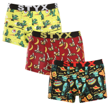  3PACK férfi boxeralsó Styx art sportos gumipánt többszínben (3G13198) M férfi alsó
