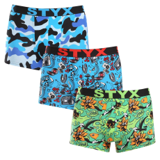  3PACK férfi boxeralsó Styx art sportos gumipánt többszínben (3G15780) XL