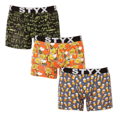  3PACK férfi boxeralsó Styx hosszú arti sport gumi több színben (3U13724) L