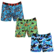  3PACK férfi boxeralsó Styx hosszú arti sport gumi több színben (3UN15780) XL