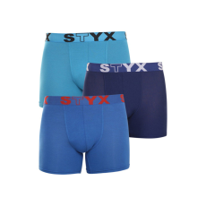  3PACK férfi boxeralsó Styx hosszú sportos gumipánt kék (U9676869) L