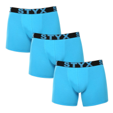 3PACK férfi boxeralsó Styx hosszú sportos gumipánt világoskék (3U1169) L férfi alsó