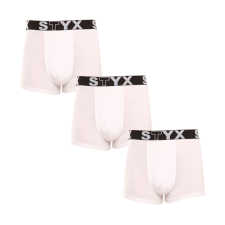 3PACK Férfi boxeralsó Styx sportos gumipánt fehér (3G1061) L férfi alsó