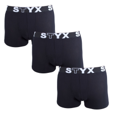  3PACK férfi boxeralsó Styx sportos gumipánt nagyméretű fekete (3R960) 4XL