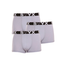  3PACK férfi boxeralsó Styx sportos gumipánt szürke szürke (G10676767) XXL férfi alsó
