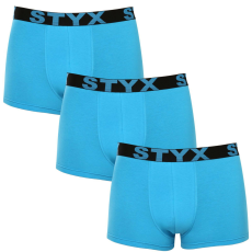  3PACK Férfi boxeralsó Styx sportos gumipánt világoskék (3G1169) XXL