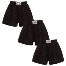  3PACK gyermek bő szárú boxeralsó Styx klasszikus gumi fekete (3J0960) 12-14 éves