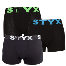 3PACK gyermek boxeralsók Styx sportos gumipánt fekete (3GJ96012) 9-11 éves gyerek alsó