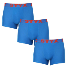 3PACK Kék férfi boxeralsó Styx sport gumi (3G1167) M férfi alsó