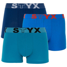  3PACK Kék férfi boxeralsó Styx sport gumi (G9676869) L