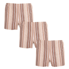  3PACK Klasszikus férfi bő szárú boxeralsók Foltýn barna csíkos nagyméretű csíkokkal (3xKN77) 3XL