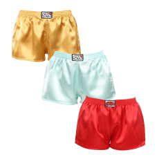  3PACK női bő szárú boxeralsók Styx klasszikus gumipánt szatén többszínben (3L06352) L