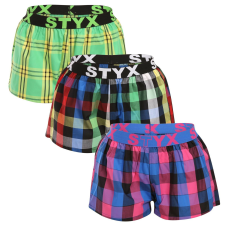 3PACK női bő szárú boxeralsók Styx sportos gumipánt többszínű (3T10812) M női alsó