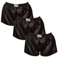 3PACK női klasszikus boxeralsó Styx klasszikus gumi szatén fekete (3L0960) XL női alsó