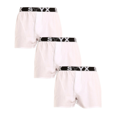 3PACK Styx férfi rövidnadrág sport elasztikus fehér (3B1061) XL férfi rövidnadrág